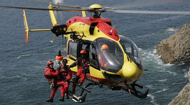 Французские пожарные использовали вертолет для спасения мужчины от горного козла