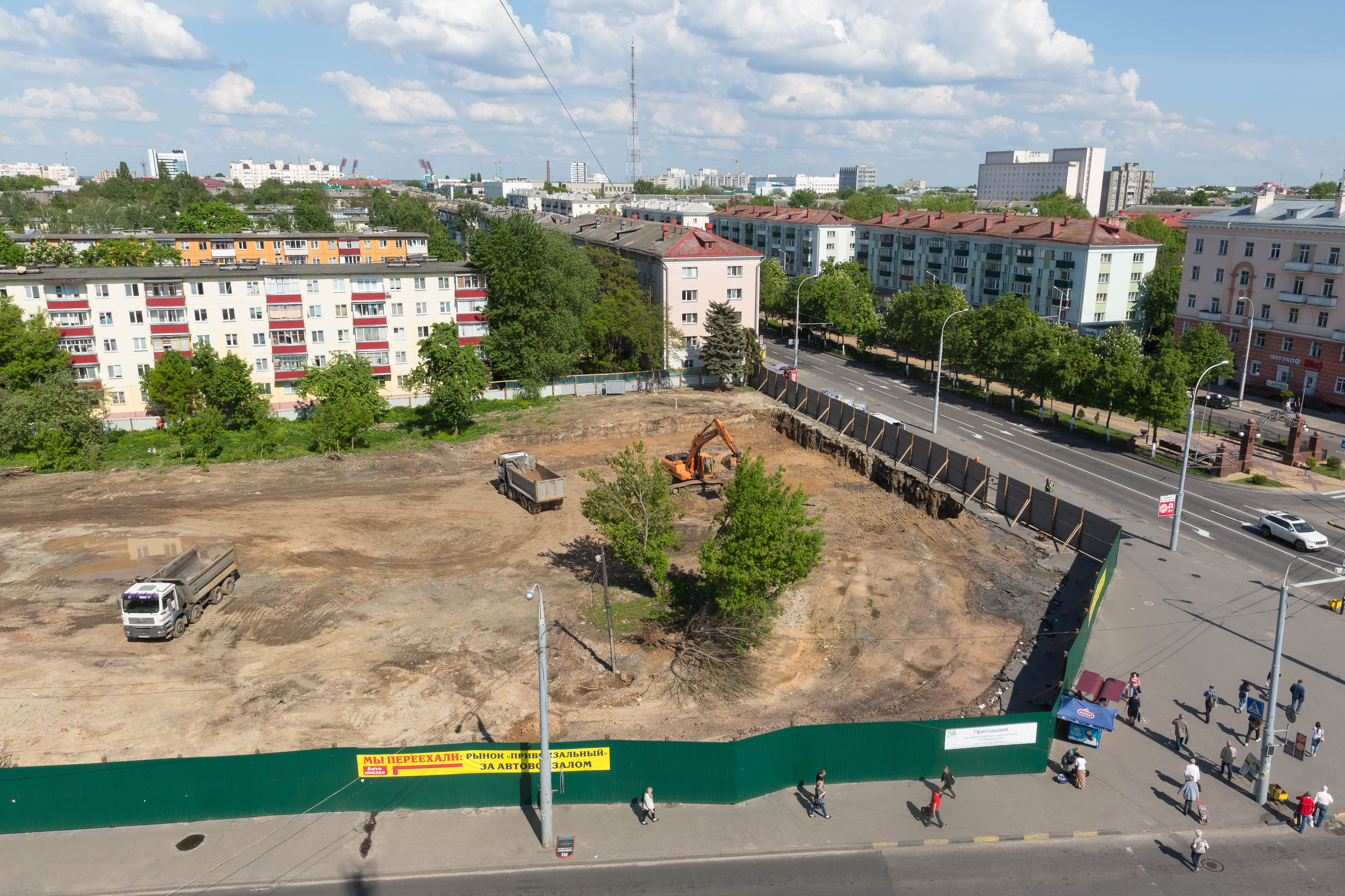 На привокзальном рынке в Гомеле деревья будут пилить. Но инвестор посадит в  два раза больше