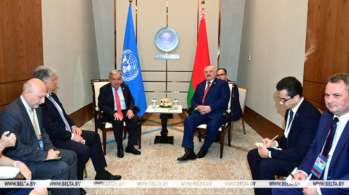 Александр  Лукашенко в Астане встретился с Генеральным секретарем ООН Гутерришем