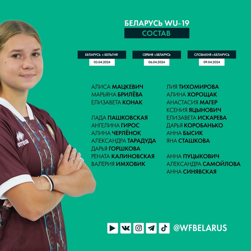 Известен состав девичьей сборной Беларуси по футболу на важный учебно-тренировочный сбор